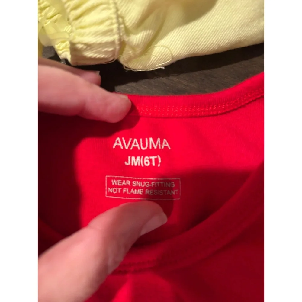 AVAUMA Kids Red Thing 2 Long Sleeve Pajama Top Dr Seuss Costume Shirt Size 6T